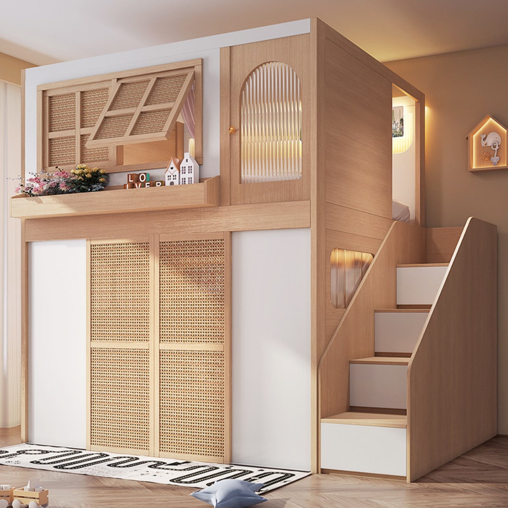 Bunk Bed With Stairs And Slide - سرير بطابقين مع مناطق خصوصية منفصلة
