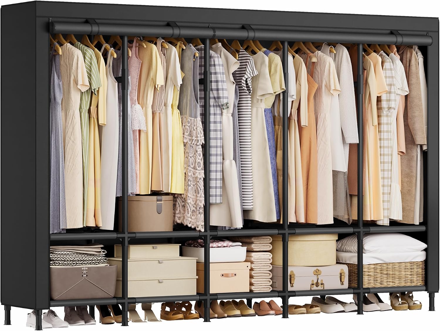 Wardrobe Closet Portable Fabric Cover - خزانة ملابس محمولة بطول 83.5 بوصة