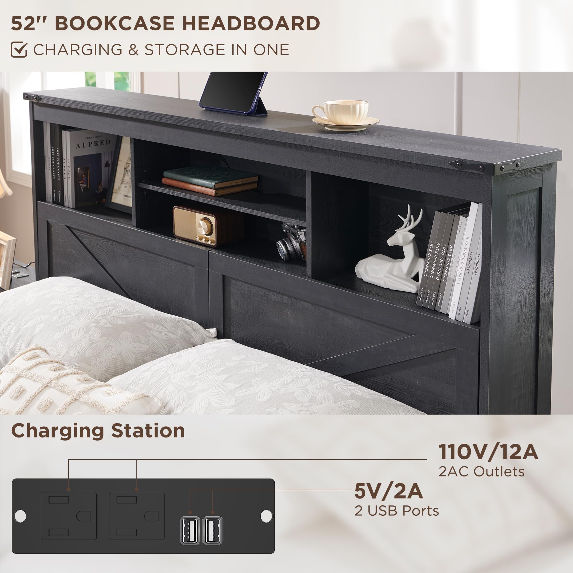 إطار سرير كبير الحجم بتصميم ري - مراجعة King Size Bed Frame With Storage Drawers وسعره