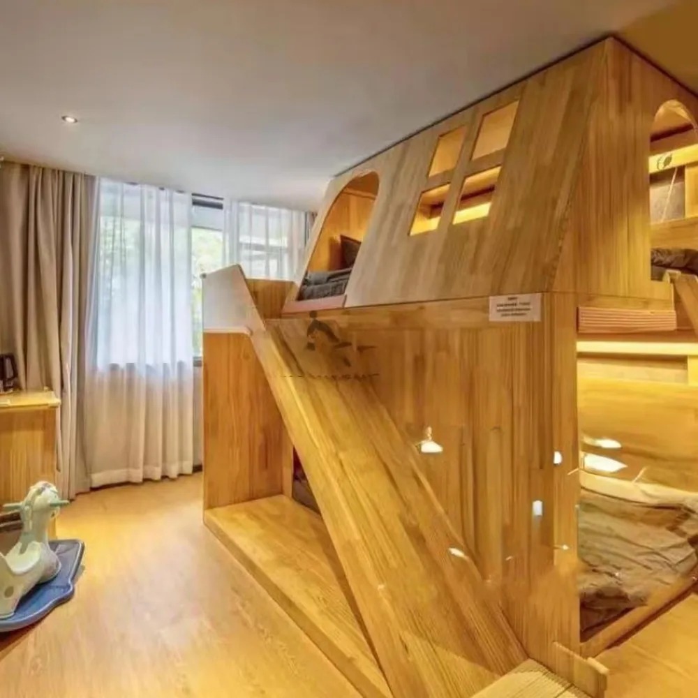 سرير أطفال أمريكي من الخشب الص - مراجعة Bunk Bed With Stairs And Slide وسعره
