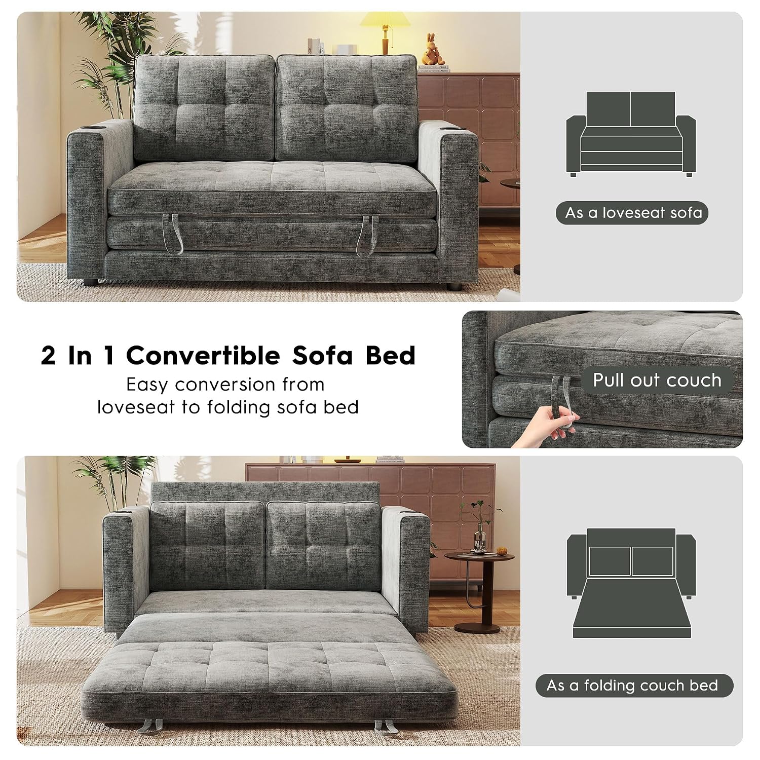 أريكة سرير قابلة للطي بطول 55  - مراجعة Sofas وسعره